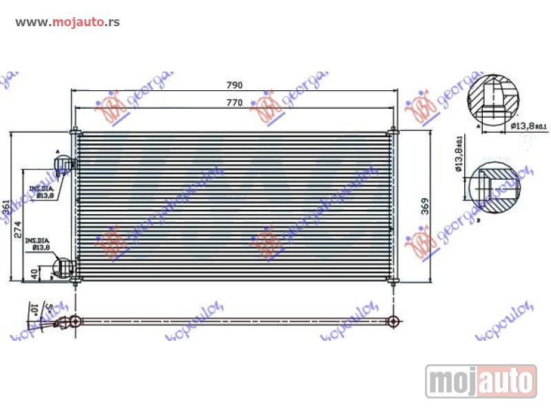 Glavna slika -  HLADNJAK KLIME 1.8i 16V - 1.8 TDCI (74.7x36) Ford transit connect 10-13 -dostupno - MojAuto