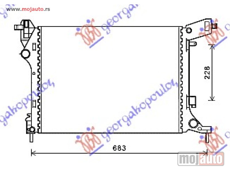 Glavna slika -  HLADNJAK MOTORA 1.4i- 16V (53.8x41.2x14) Fiat 500 l 17- -dostupno - MojAuto