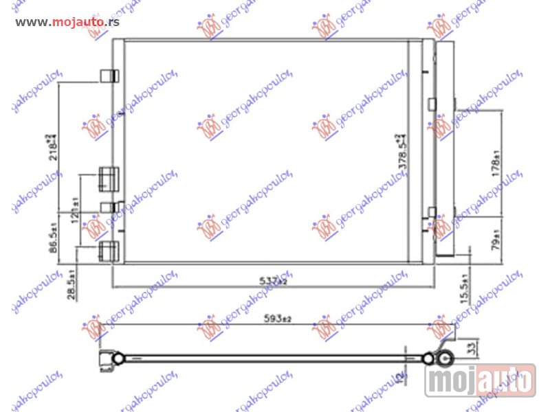 Glavna slika -  HLADNJAK KLIME 1.1/1.4 CRDi (50.5x36.5x12) Kia rio h/b 11-14 -dostupno - MojAuto