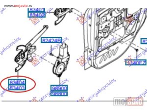 Glavna slika -  PODIZAC ZADNJEG PROZORA ELEKTRICNI (BEZ MOTORA) (O) Levo Hyundai atos prime 03-07 -dostupno - MojAuto