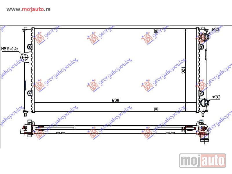 Glavna slika -  HLADNJAK MOTORA 1.6 8V/1.8 16V/2.0 (63x32) Seat cordoba 95-97 -dostupno - MojAuto